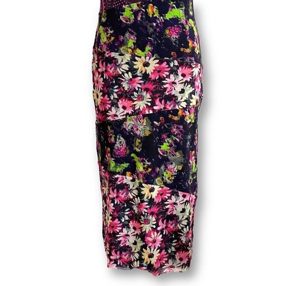 Jean Paul Gaultier Soleil for FUZZI Floral Mesh Sheath Dress Vintage 90s Y2K - Picture 6 of 12